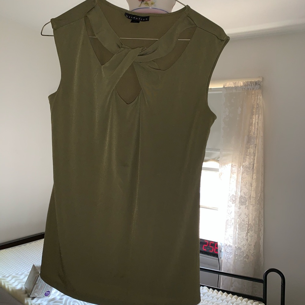 Olive green woman top